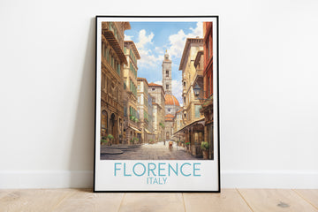 florence travel poster on the ground italy