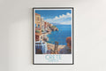 crete travel poster hanged on the wall greece