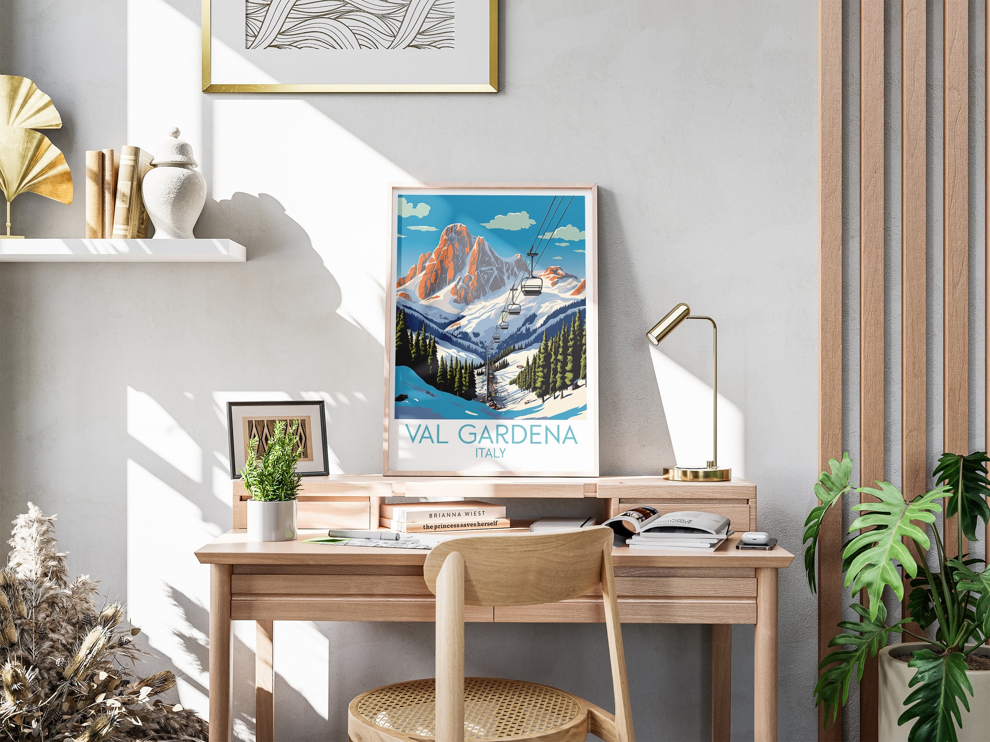 val gardena travel poster for desk italy