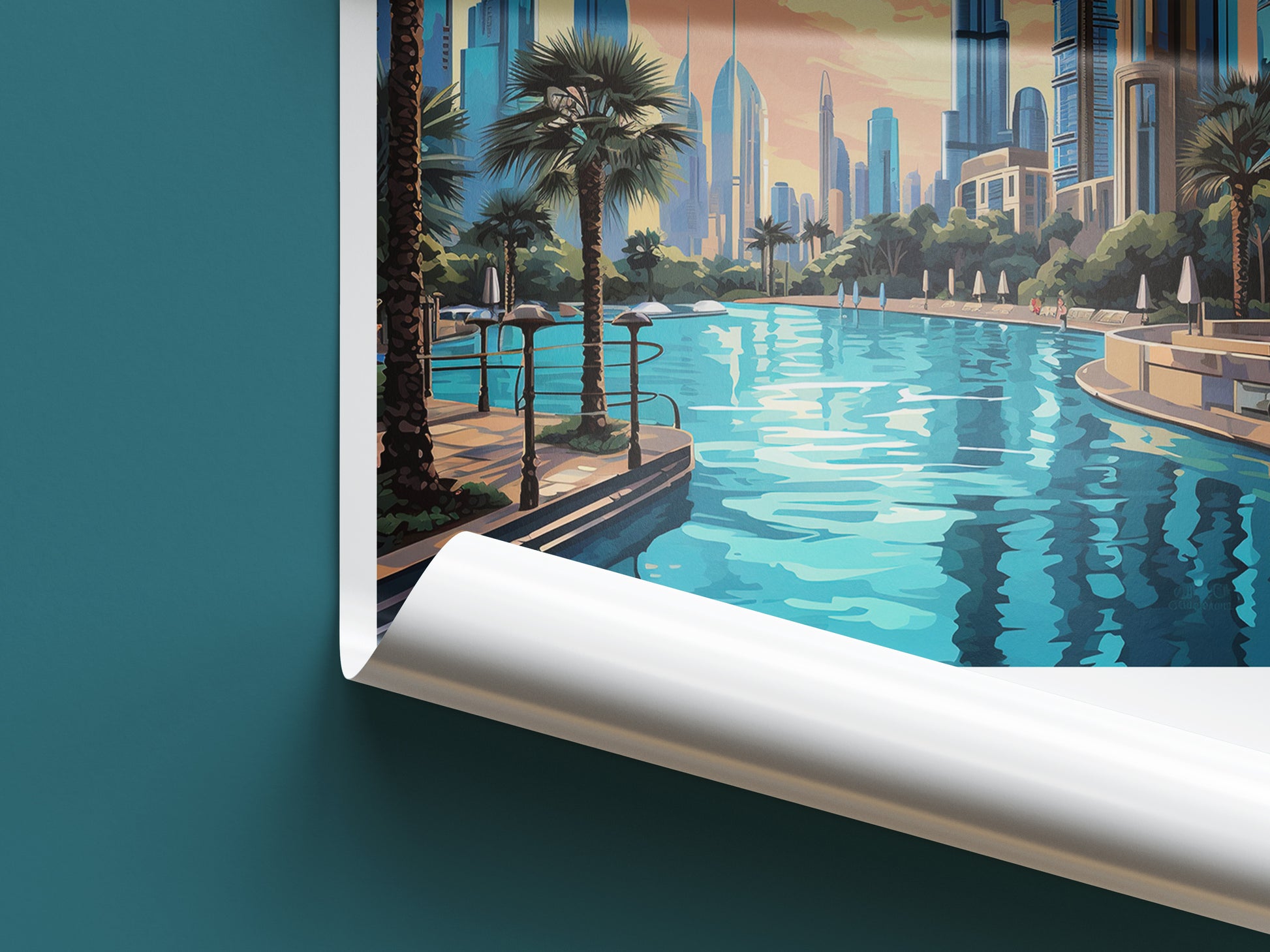 dubai travel poster roll up united arab emirates