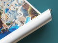 santorini travel poster tube greece