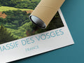 massif des vosges travel poster rolled france