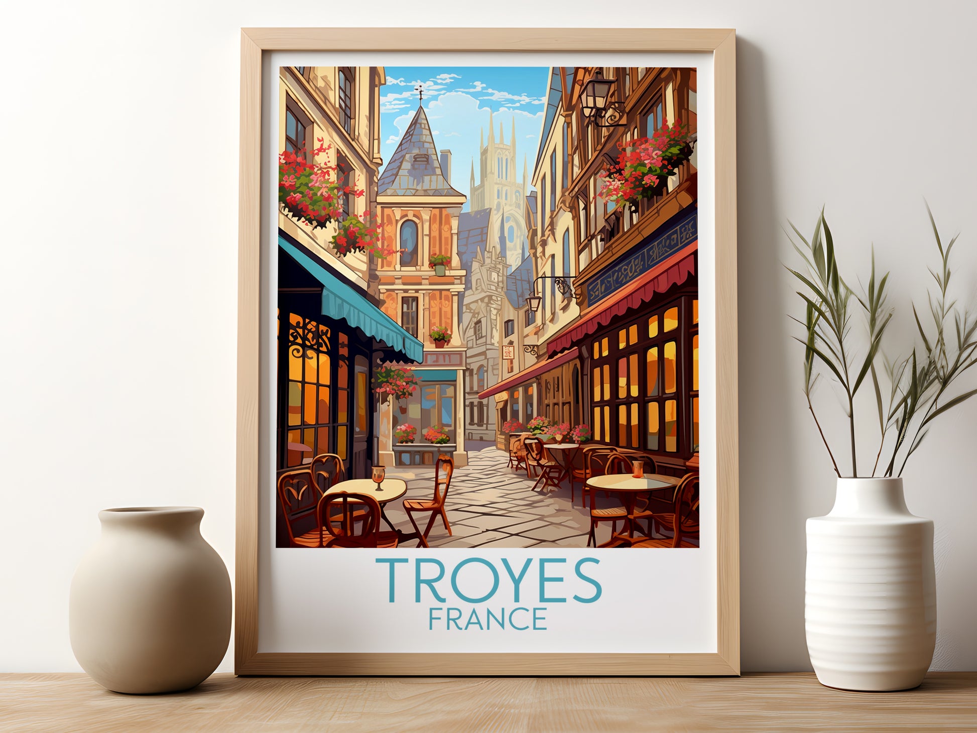 troyes travel poster for kitchen france