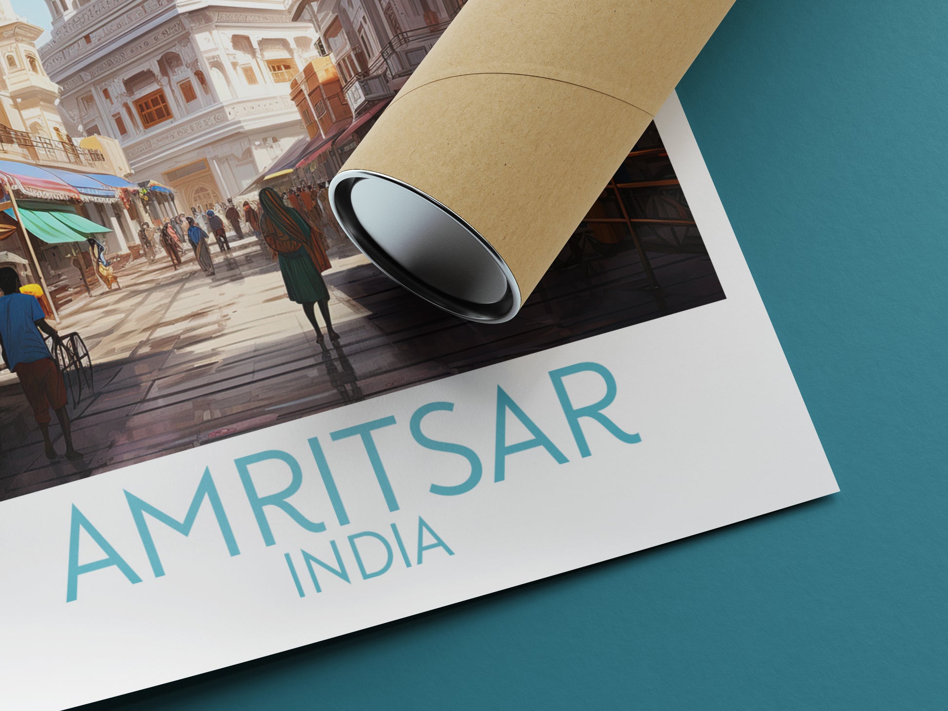 amritsar travel poster rolled india