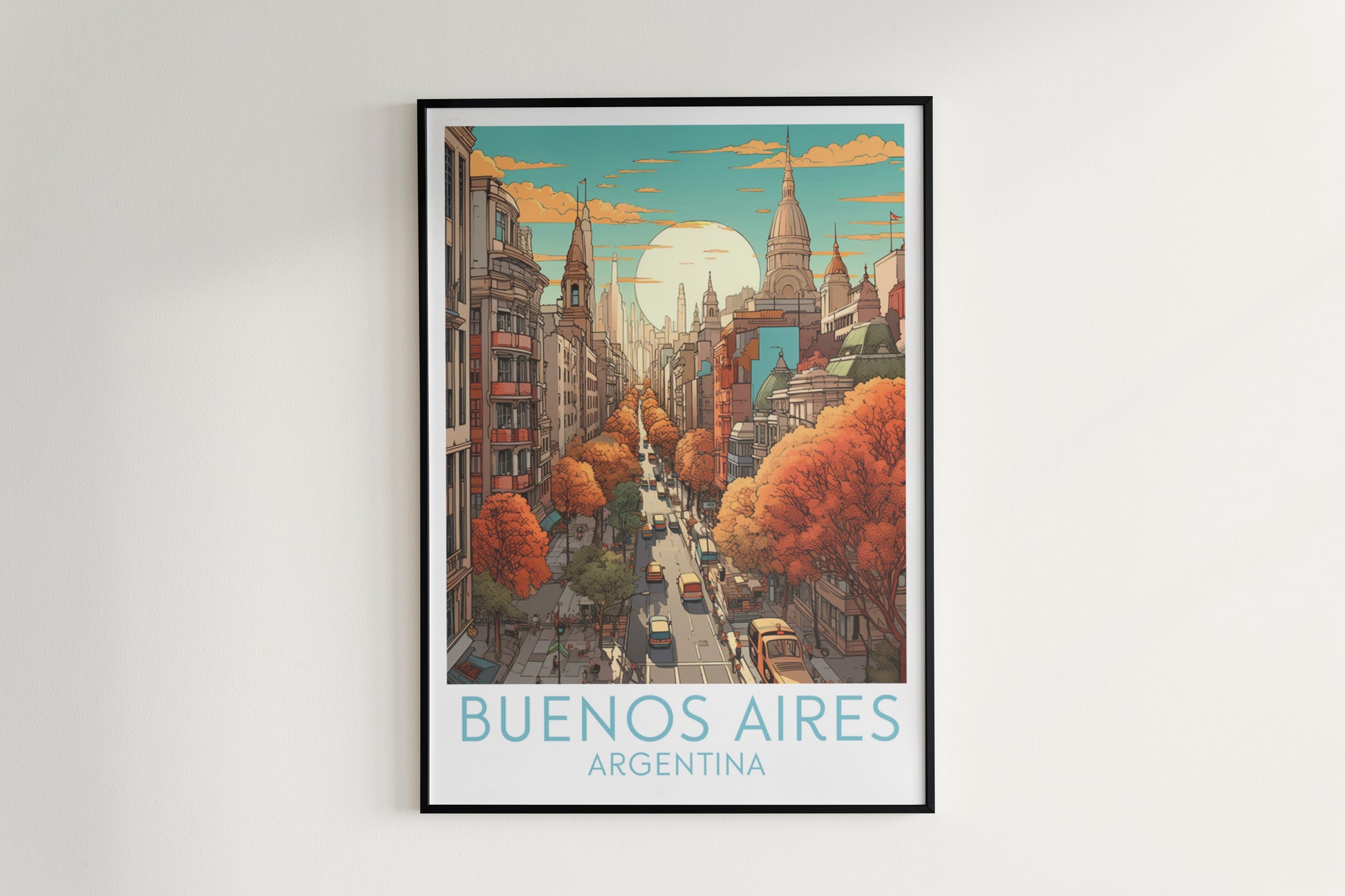 buenos aires travel poster hanged on the wall argentina