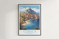 corsica travel poster hanged on the wall france