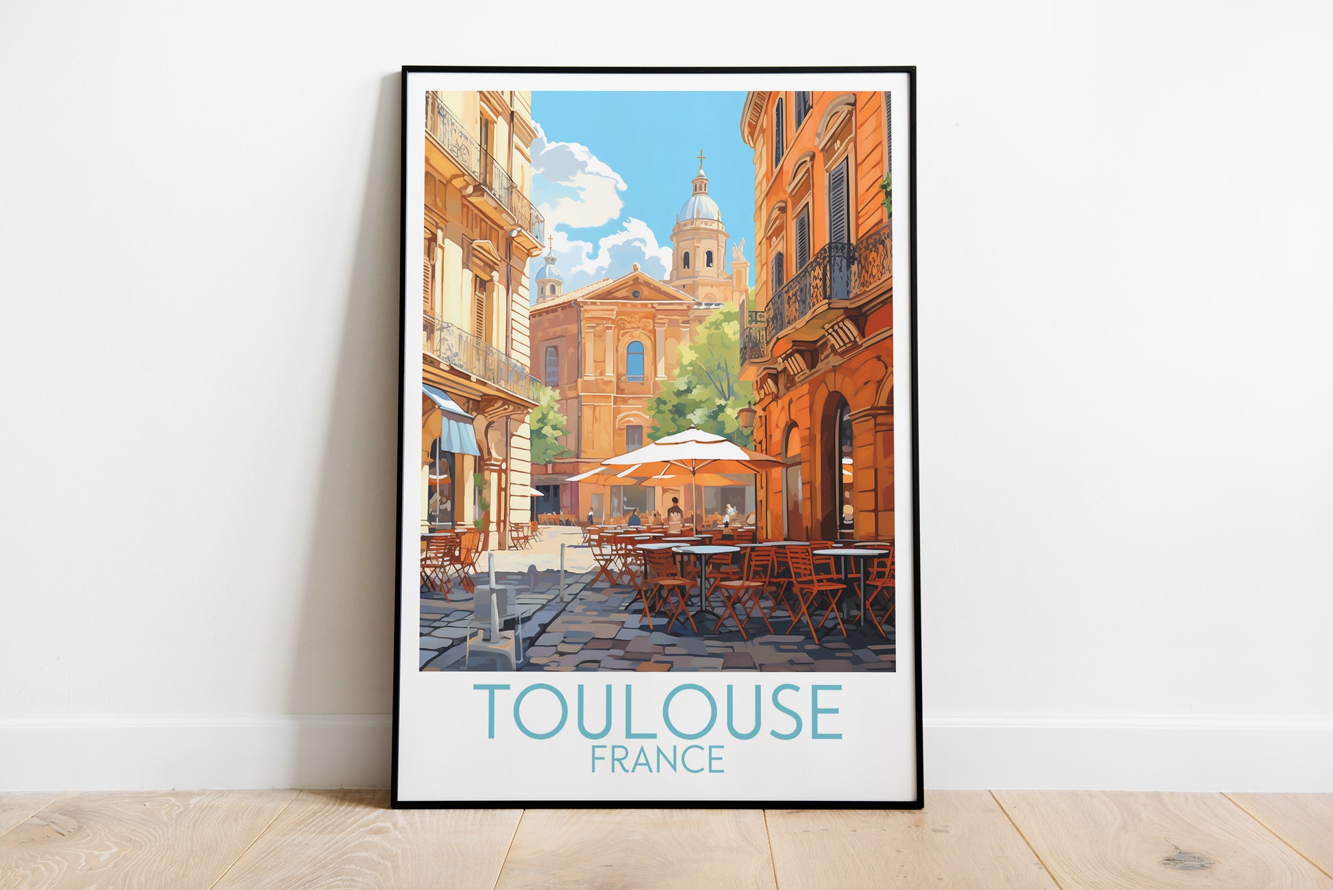 toulouse travel poster on the ground france