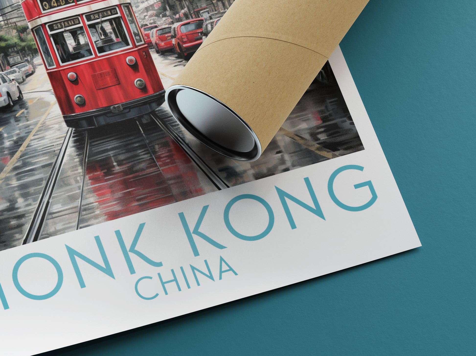 honk kong travel poster rolled china