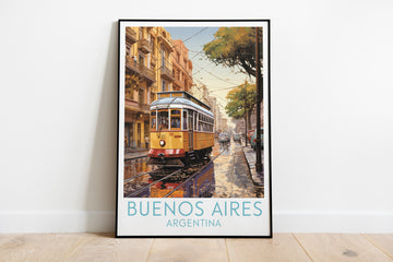 buenos aires travel poster on the ground argentina