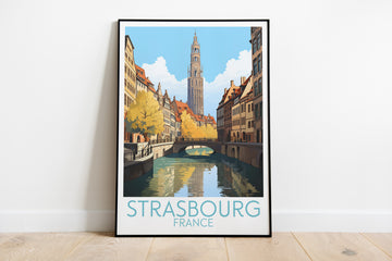 strasbourg travel poster on the ground france