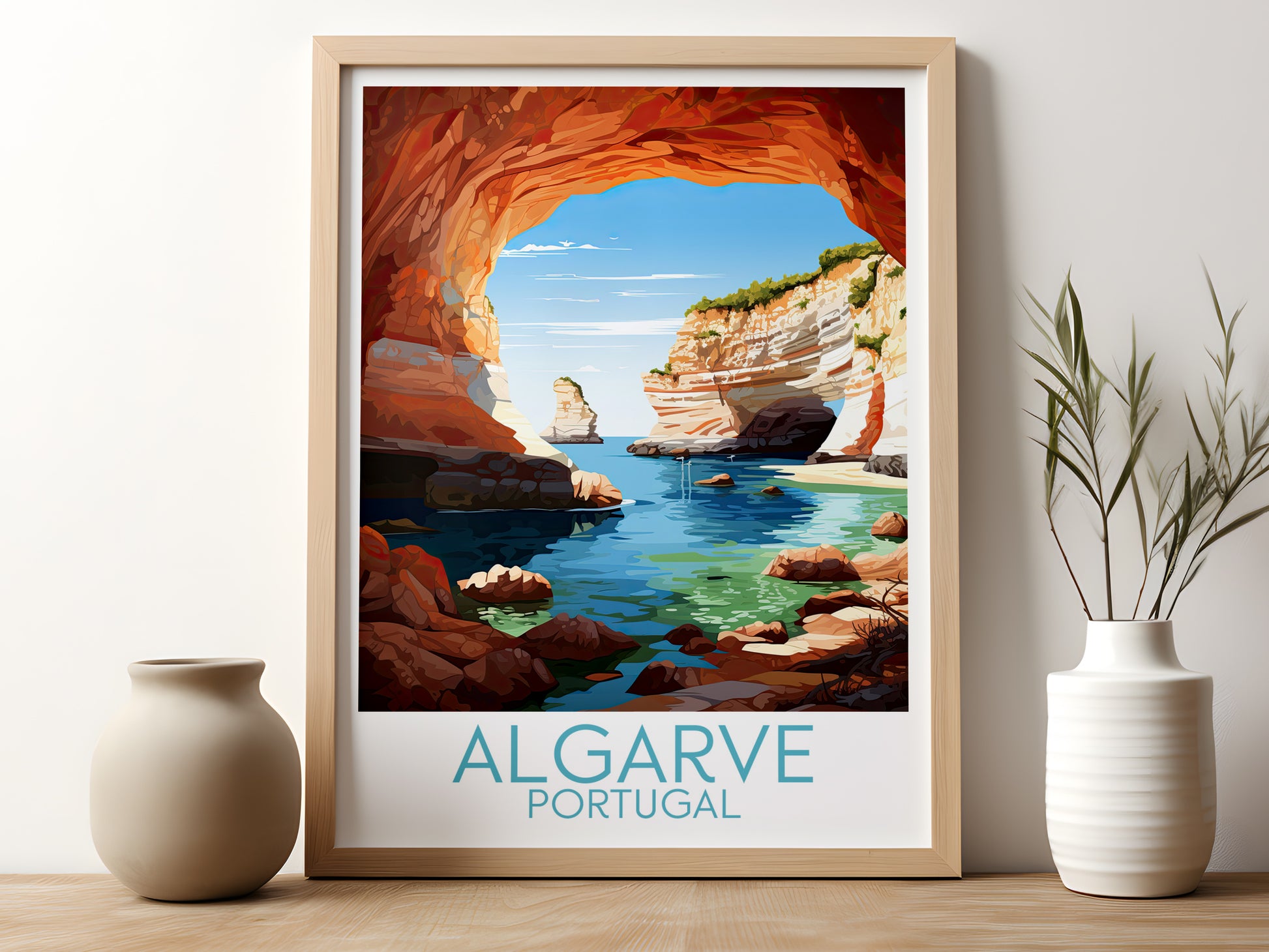 algarve travel poster for kitchen portugal