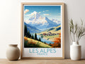 les alpes travel poster for kitchen france