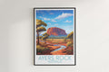 ayers rock travel poster hanged on the wall australia