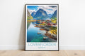 lovrafjorden travel poster on the ground norway