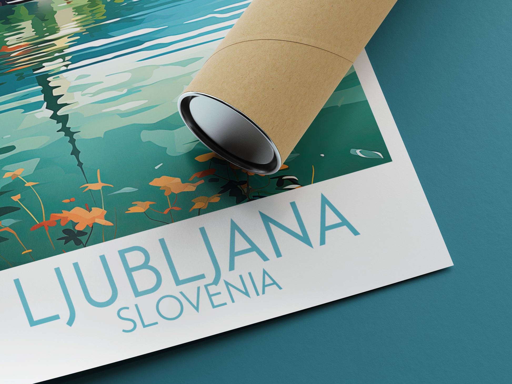 ljubljana travel poster rolled slovenia