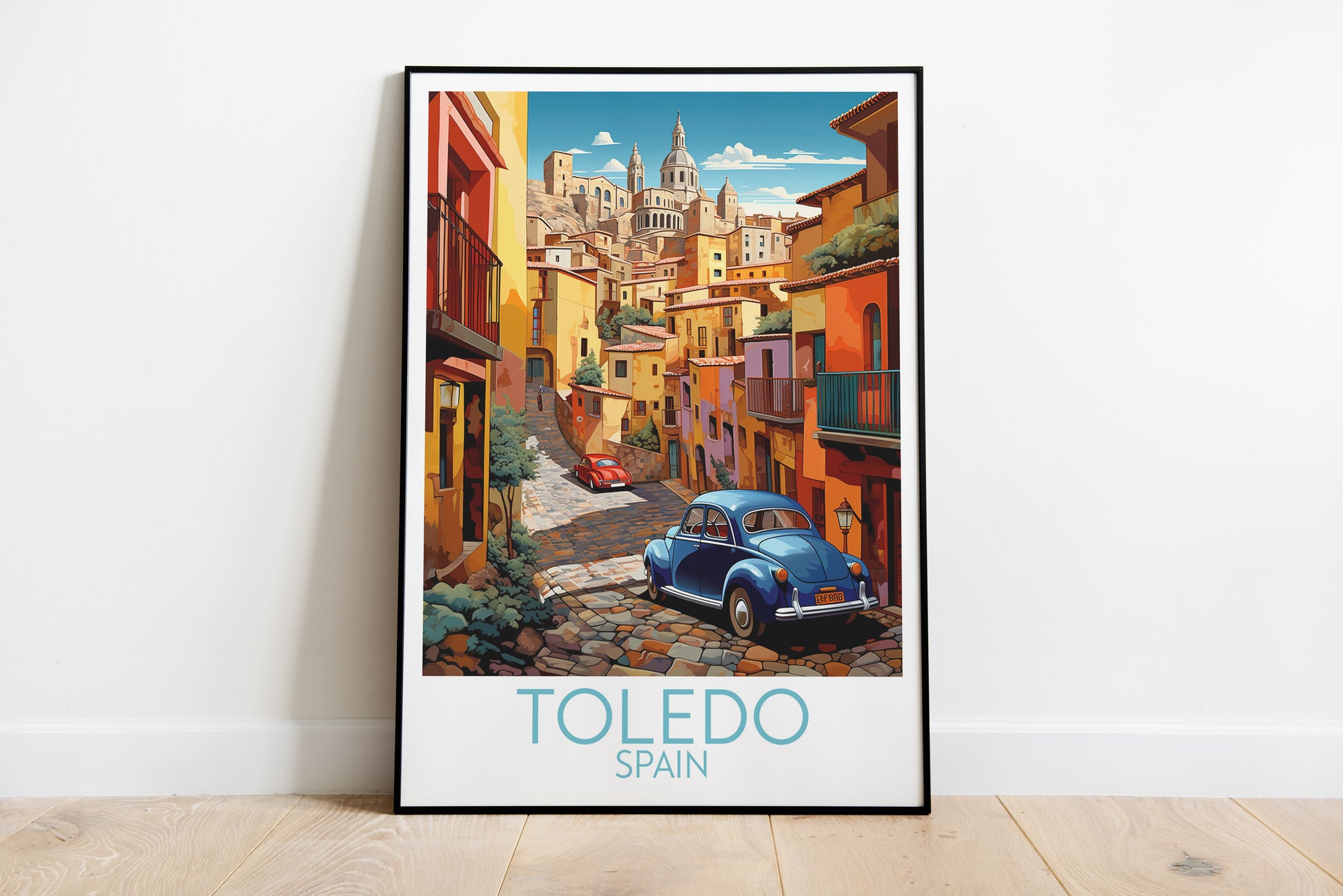 toledo travel poster on the ground spain