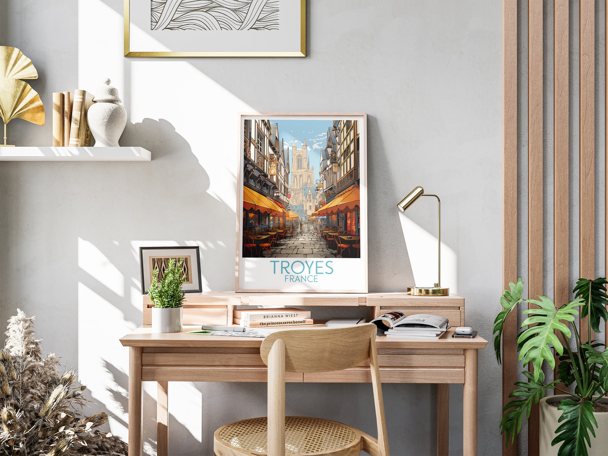 troyes travel poster for desk france