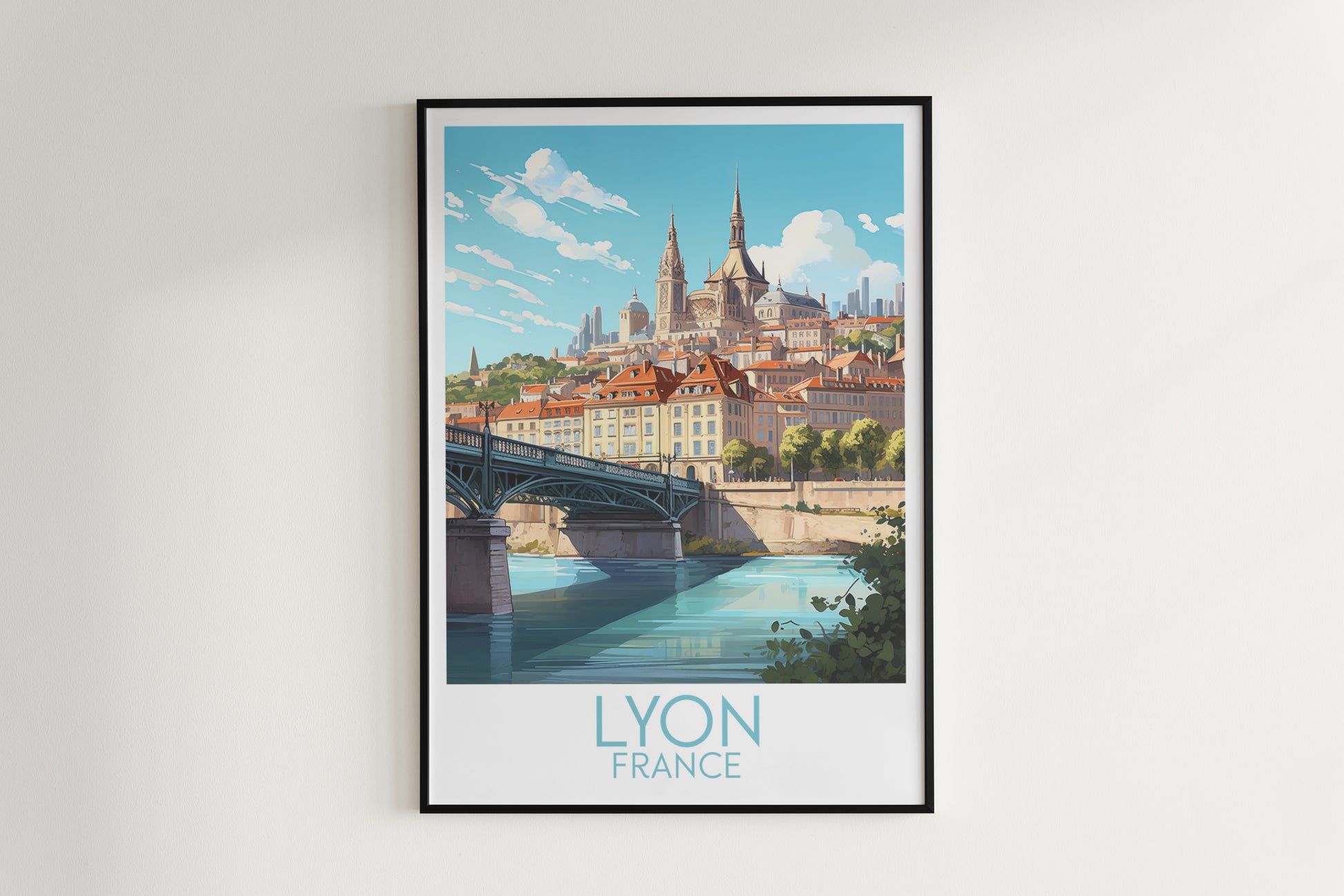 lyon travel poster hanged on the wall france