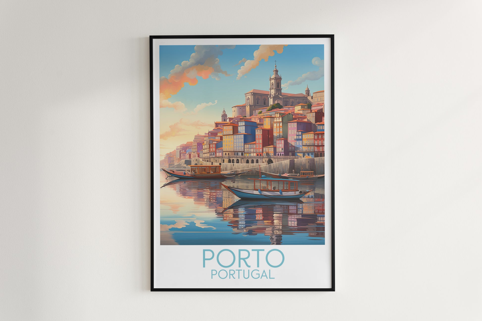 porto travel poster hanged on the wall portugal