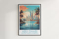 abu dhabi travel poster hanged on the wall united arab emirates