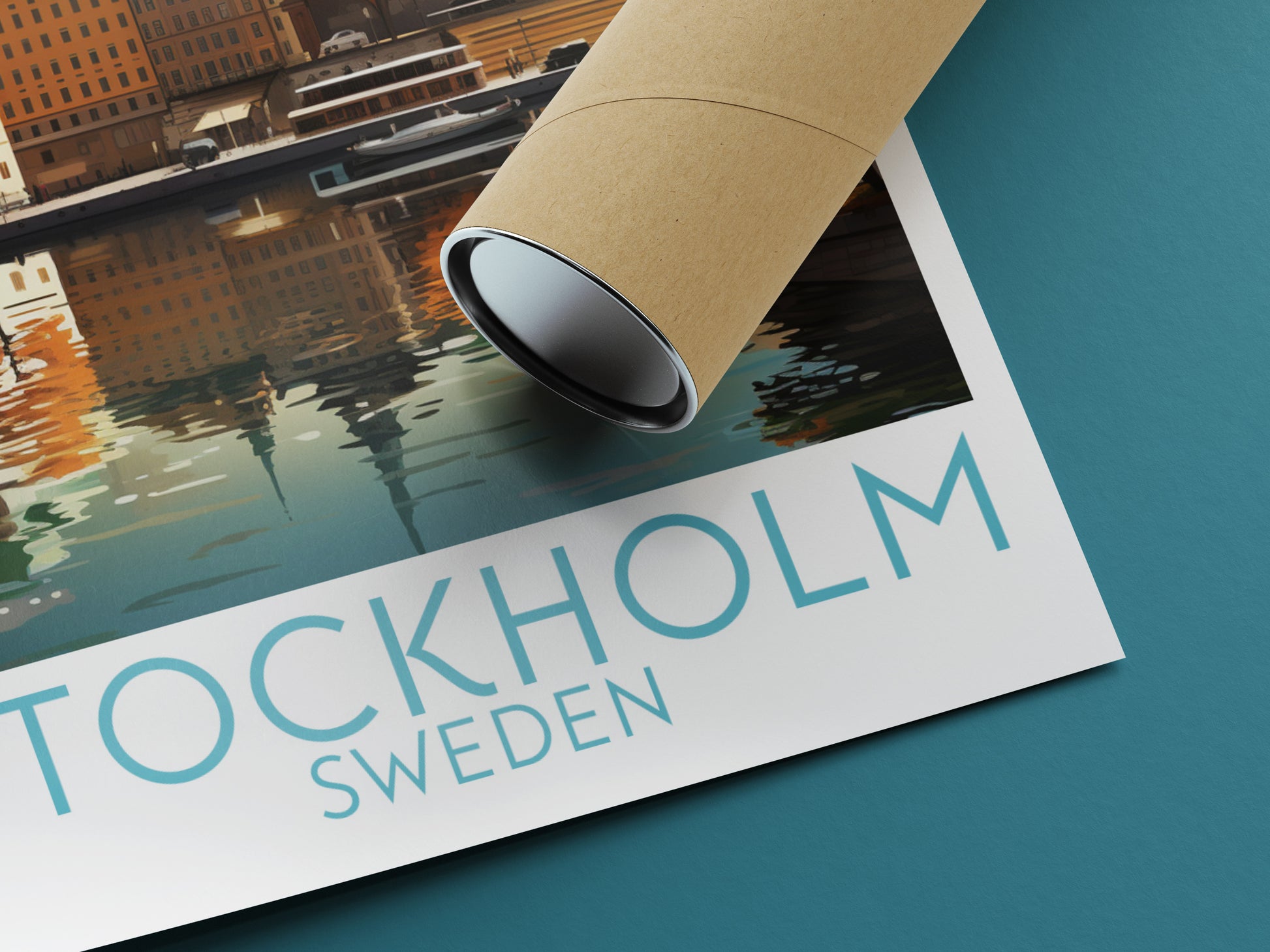 stockholm travel poster rolled sweden