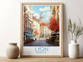 lyon travel poster for kitchen france