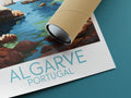 algarve travel poster rolled portugal