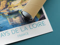 pays de la loire travel poster rolled france