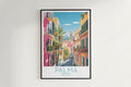 palma travel poster hanged on the wall spain