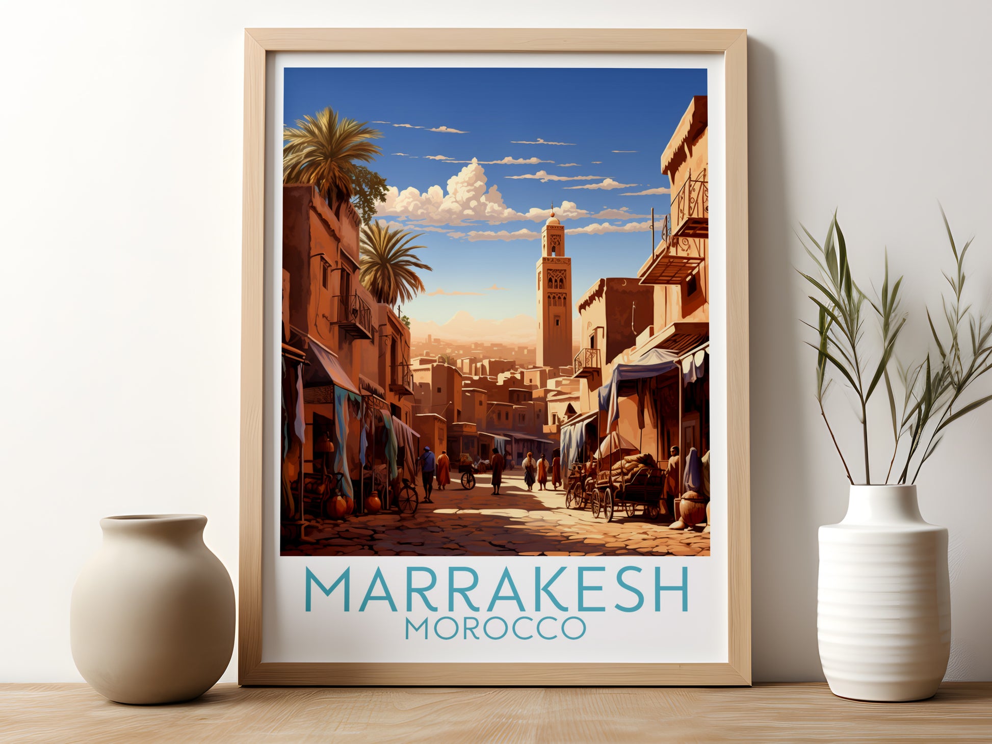 marrakesh travel poster for kitchen morocco