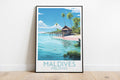 maldives travel poster on the ground maldives