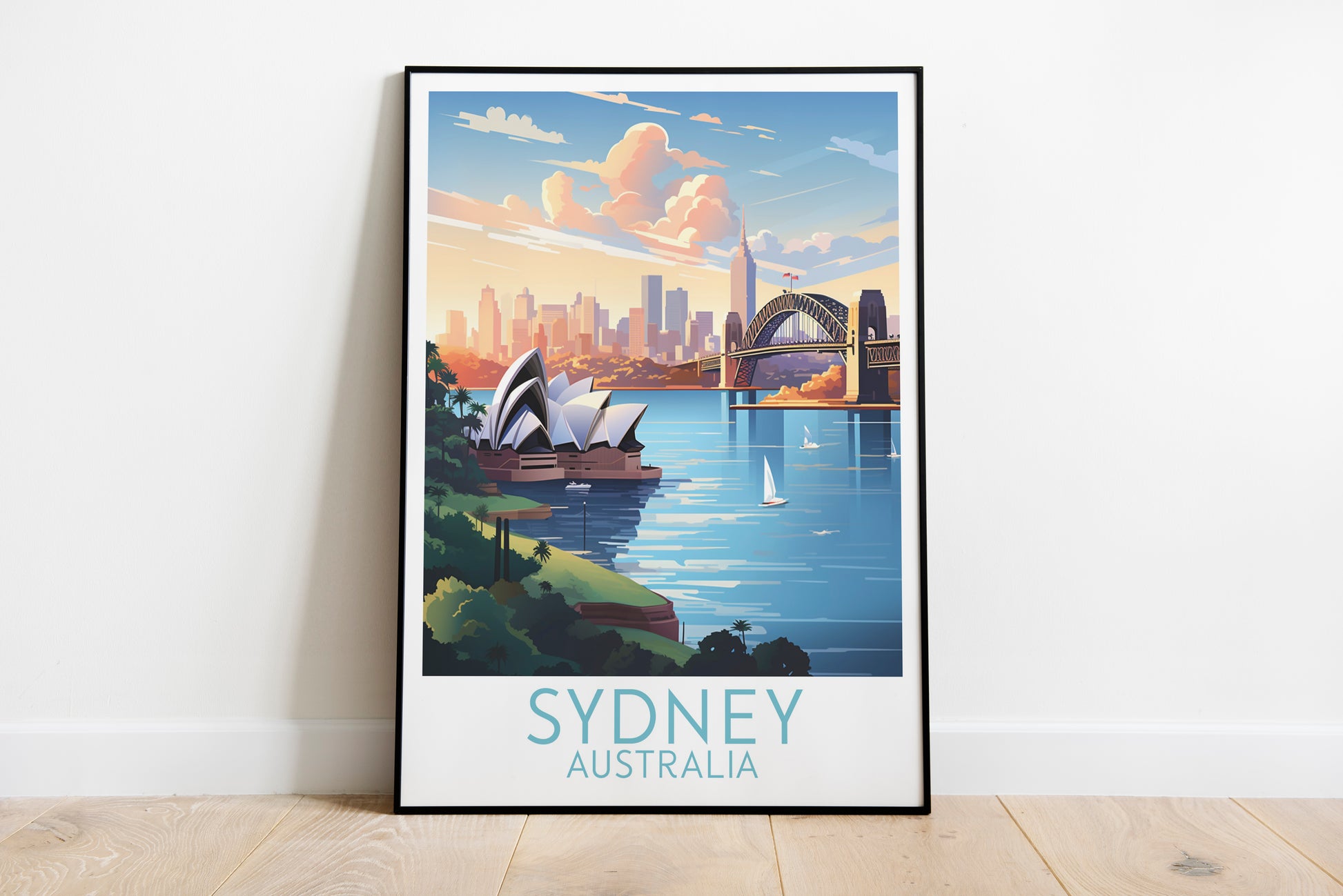 sydney travel poster on the ground australia