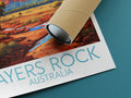 ayers rock travel poster rolled australia