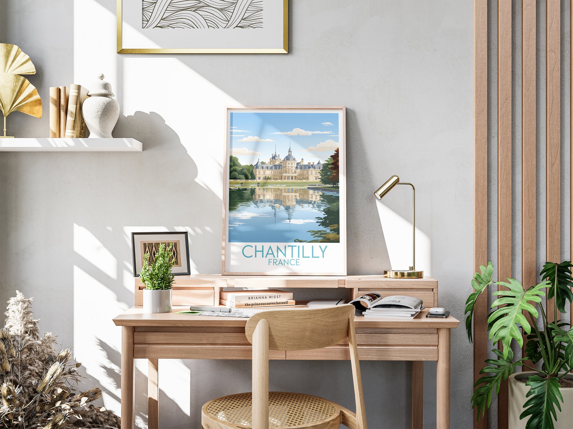 chantilly travel poster for desk france