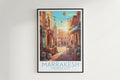 marrakesh travel poster hanged on the wall morocco