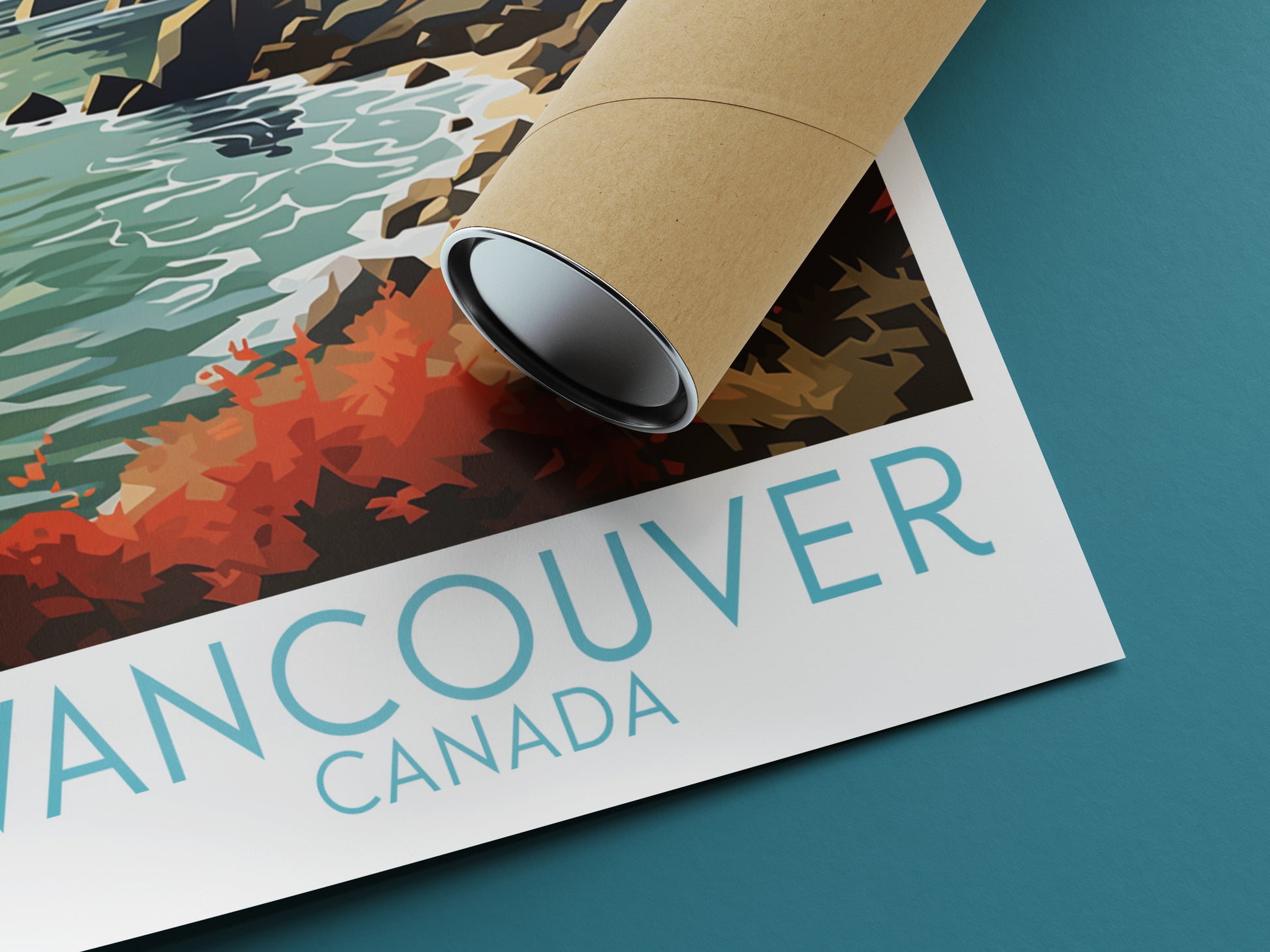 vancouver travel poster rolled canada