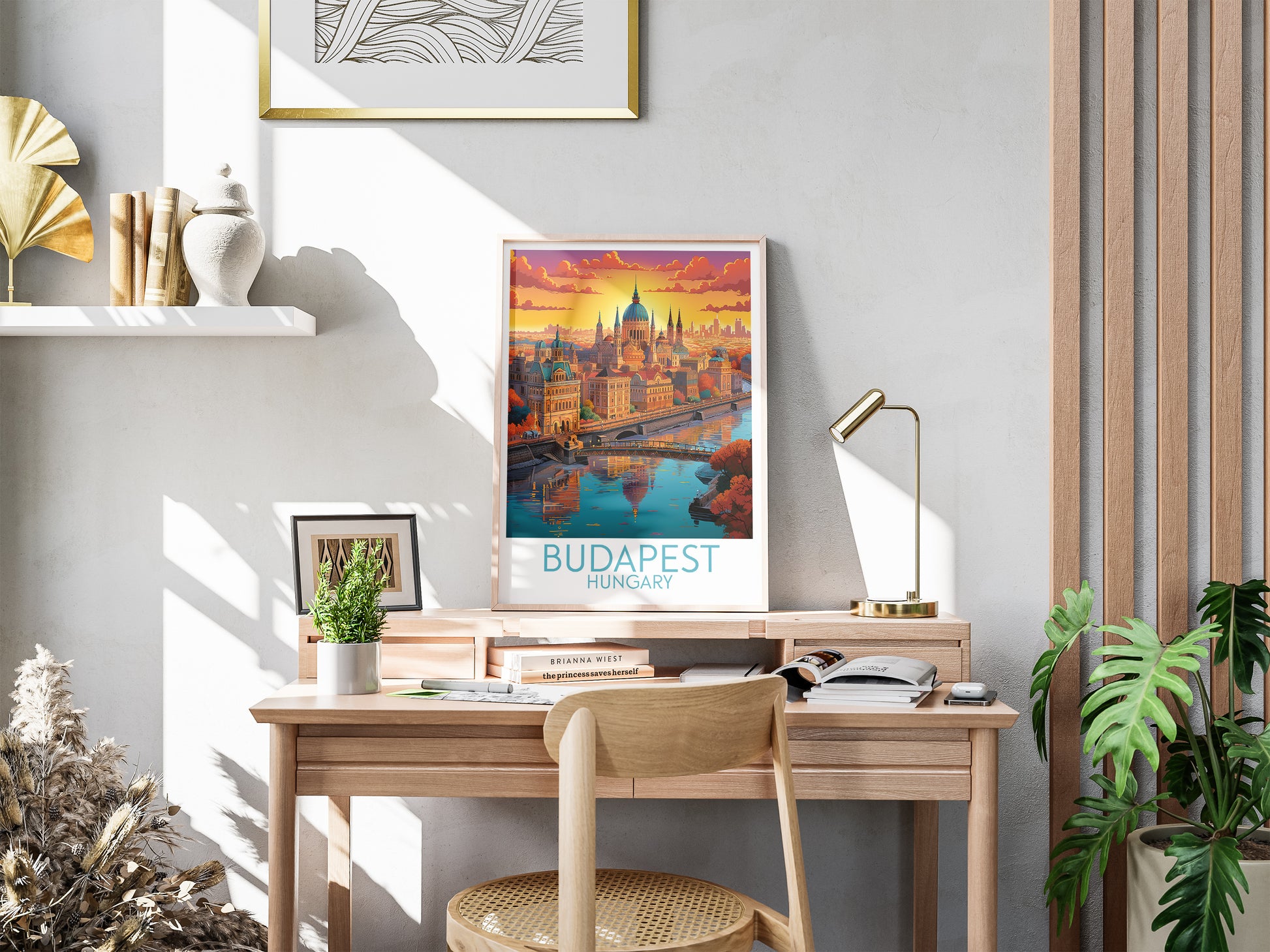 budapest travel poster for desk hungary