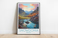 snowdonia travel poster on the ground wales