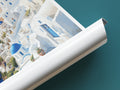 santorini travel poster tube greece