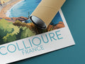 collioure travel poster rolled france