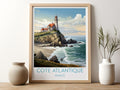 cote atlantique travel poster for kitchen france