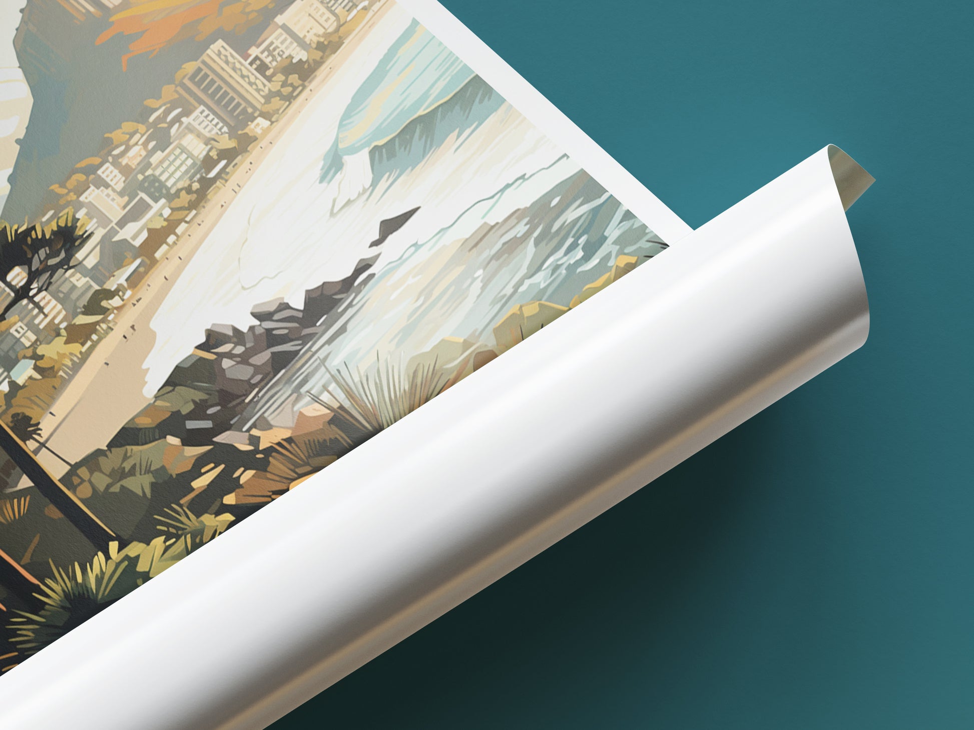 mount maunganui travel poster tube new zealand