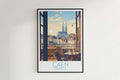 caen travel poster hanged on the wall france