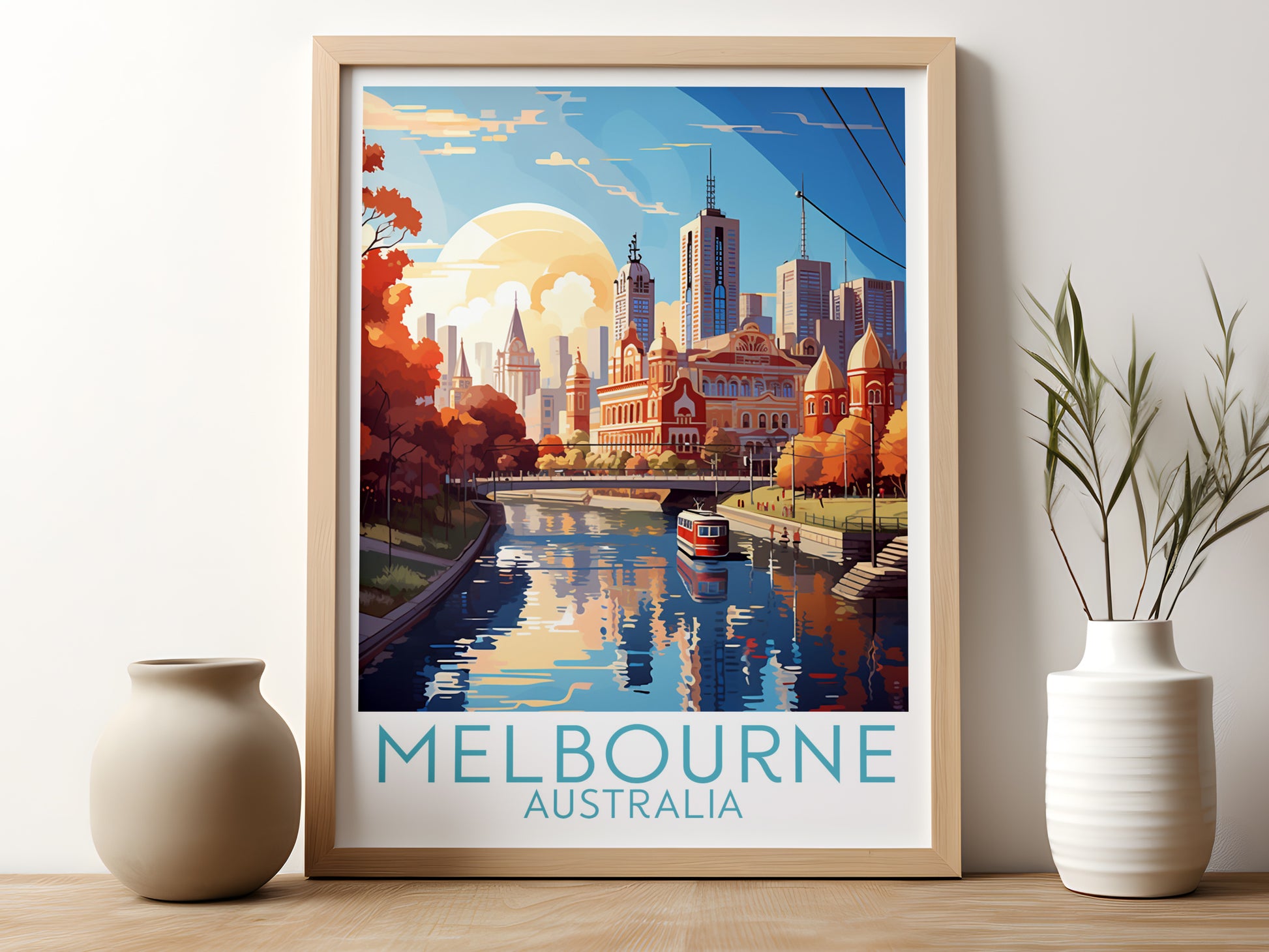 melbourne travel poster for kitchen australia