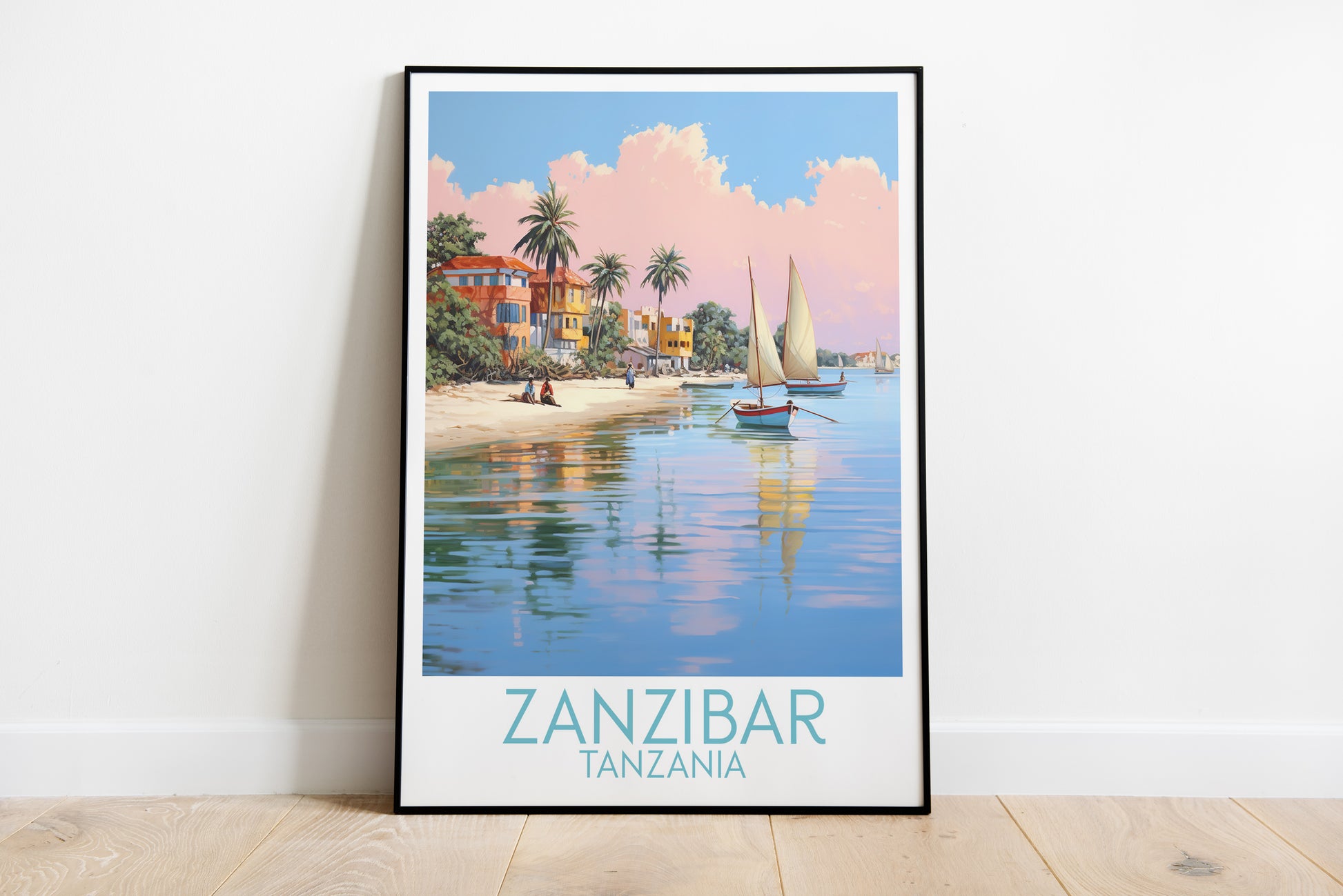 zanzibar travel poster on the ground tanzania