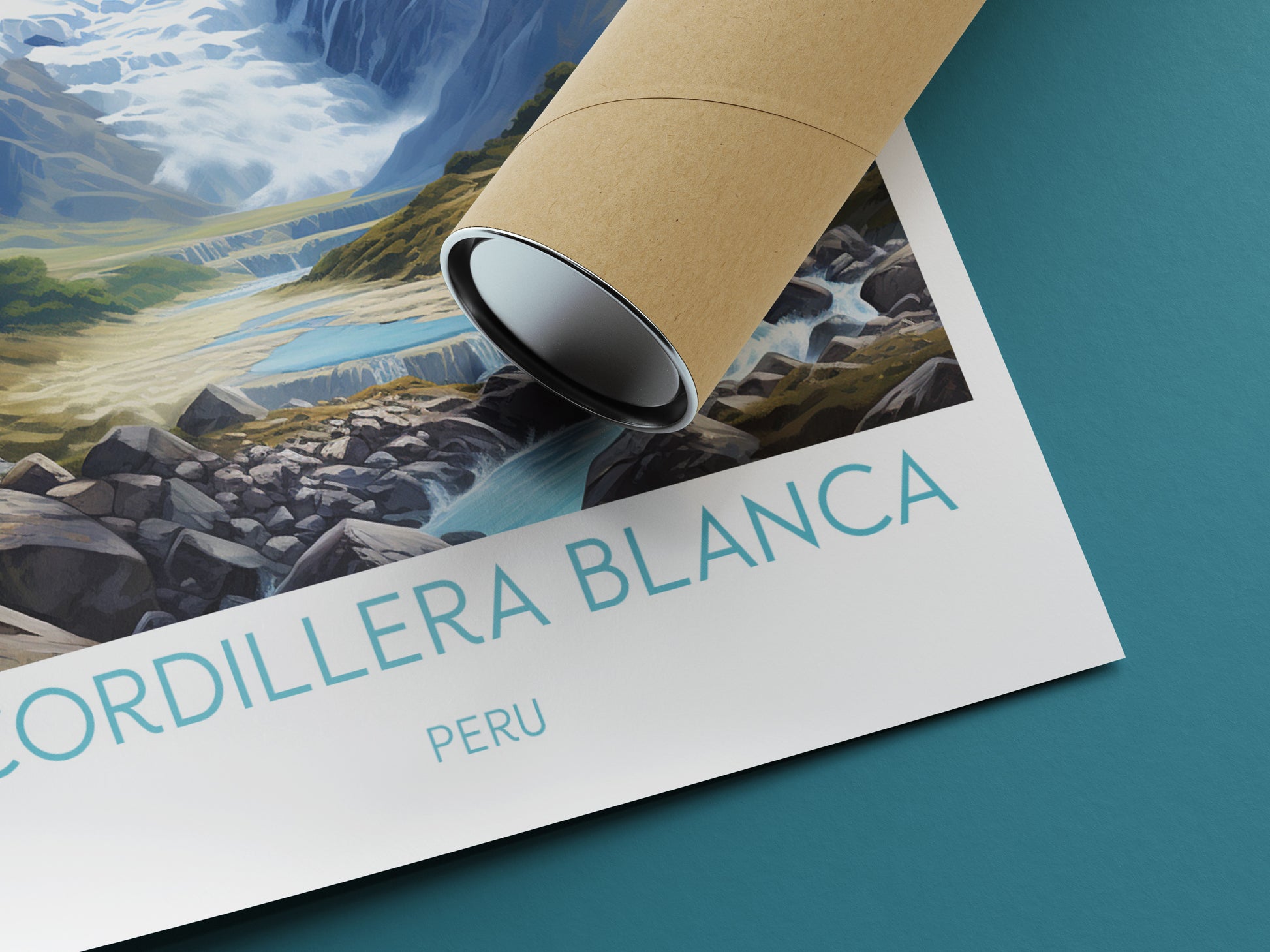 cordillera blanca travel poster rolled peru