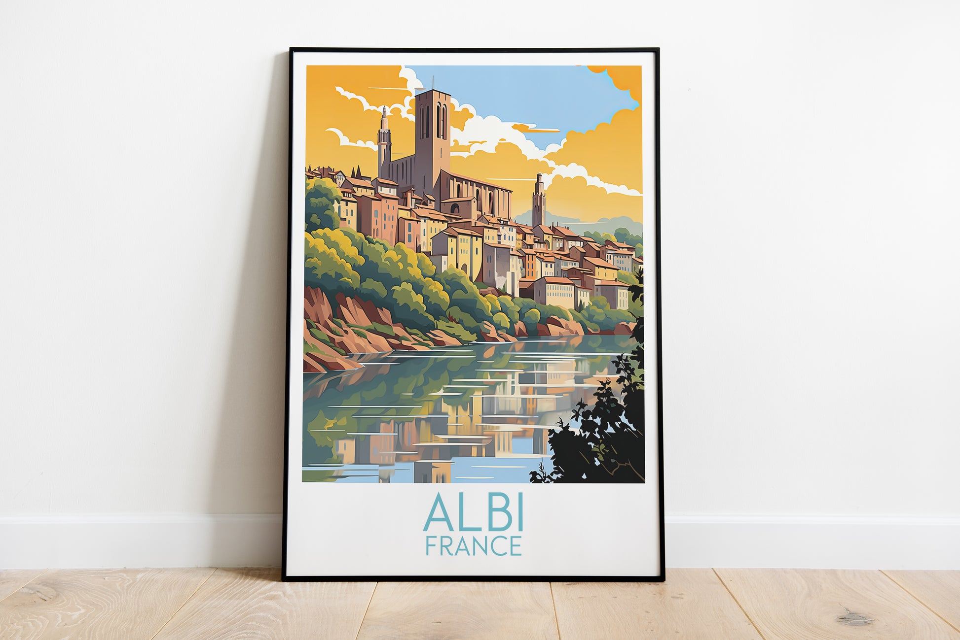 albi travel poster on the ground france