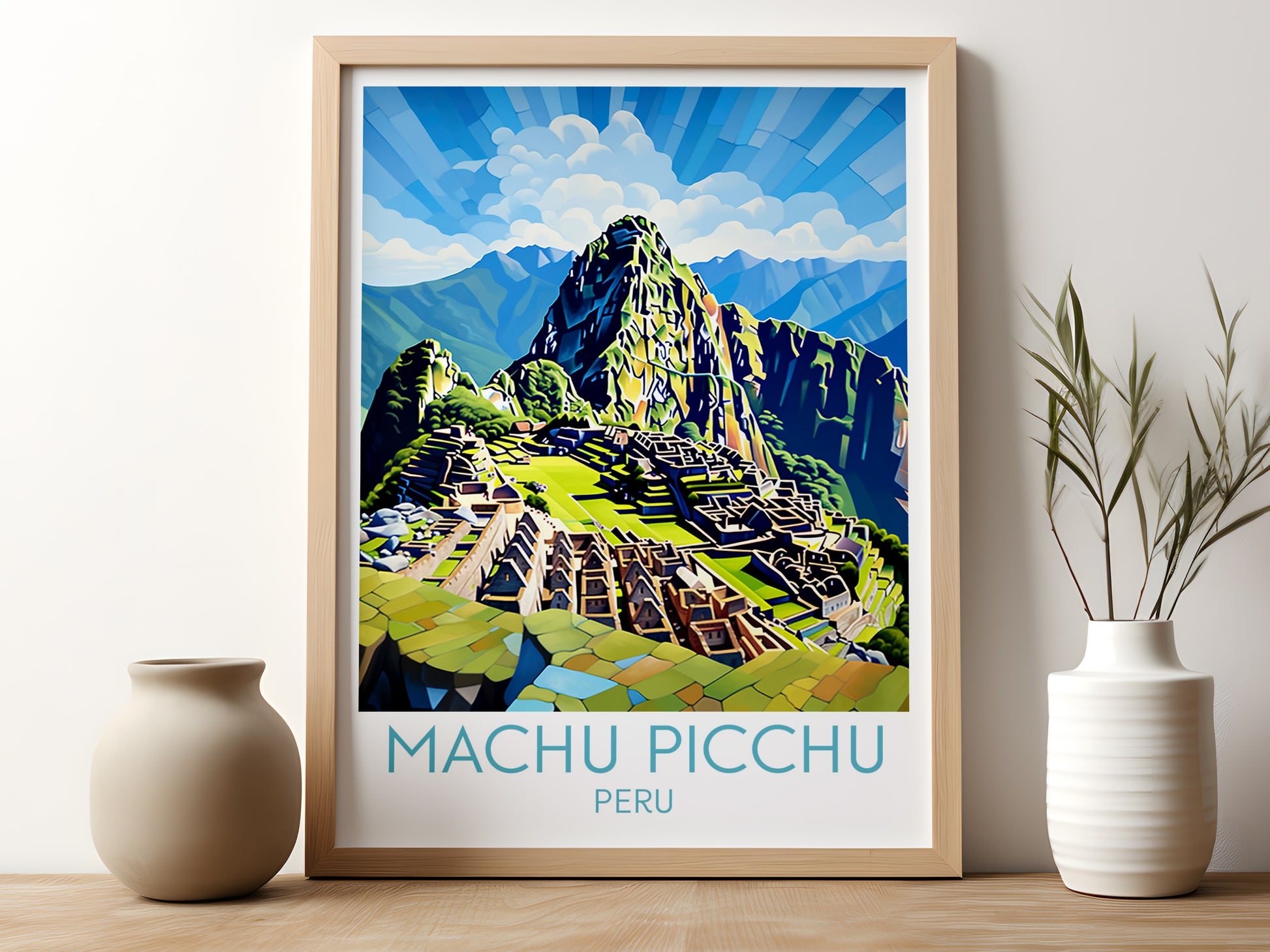 machu picchu travel poster for kitchen peru