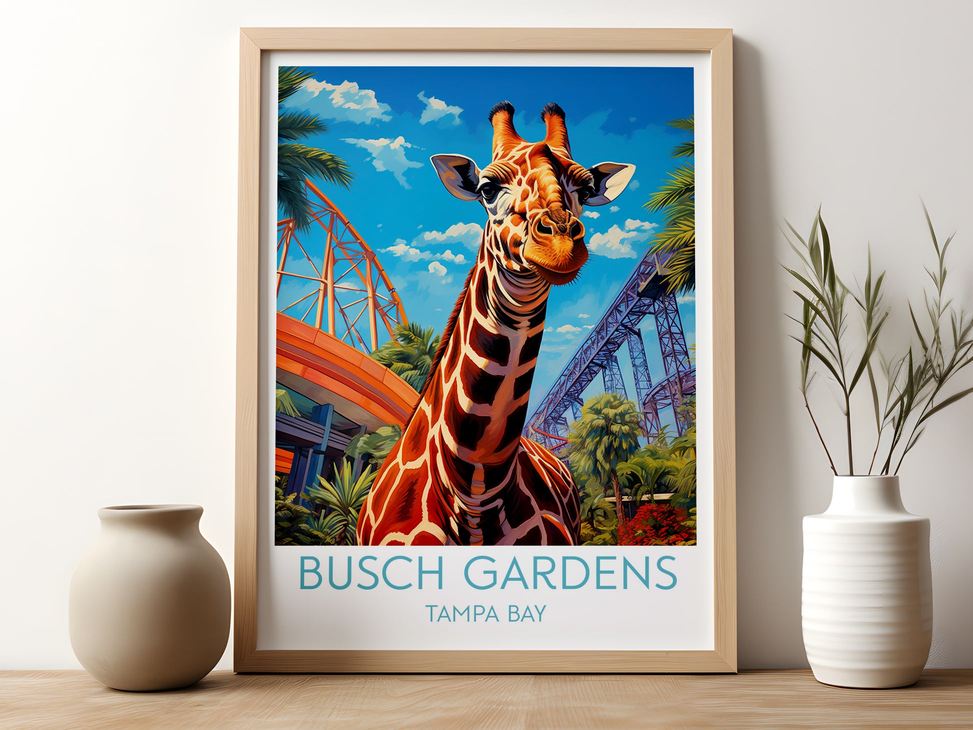 busch gardens travel poster for kitchen tampa bay