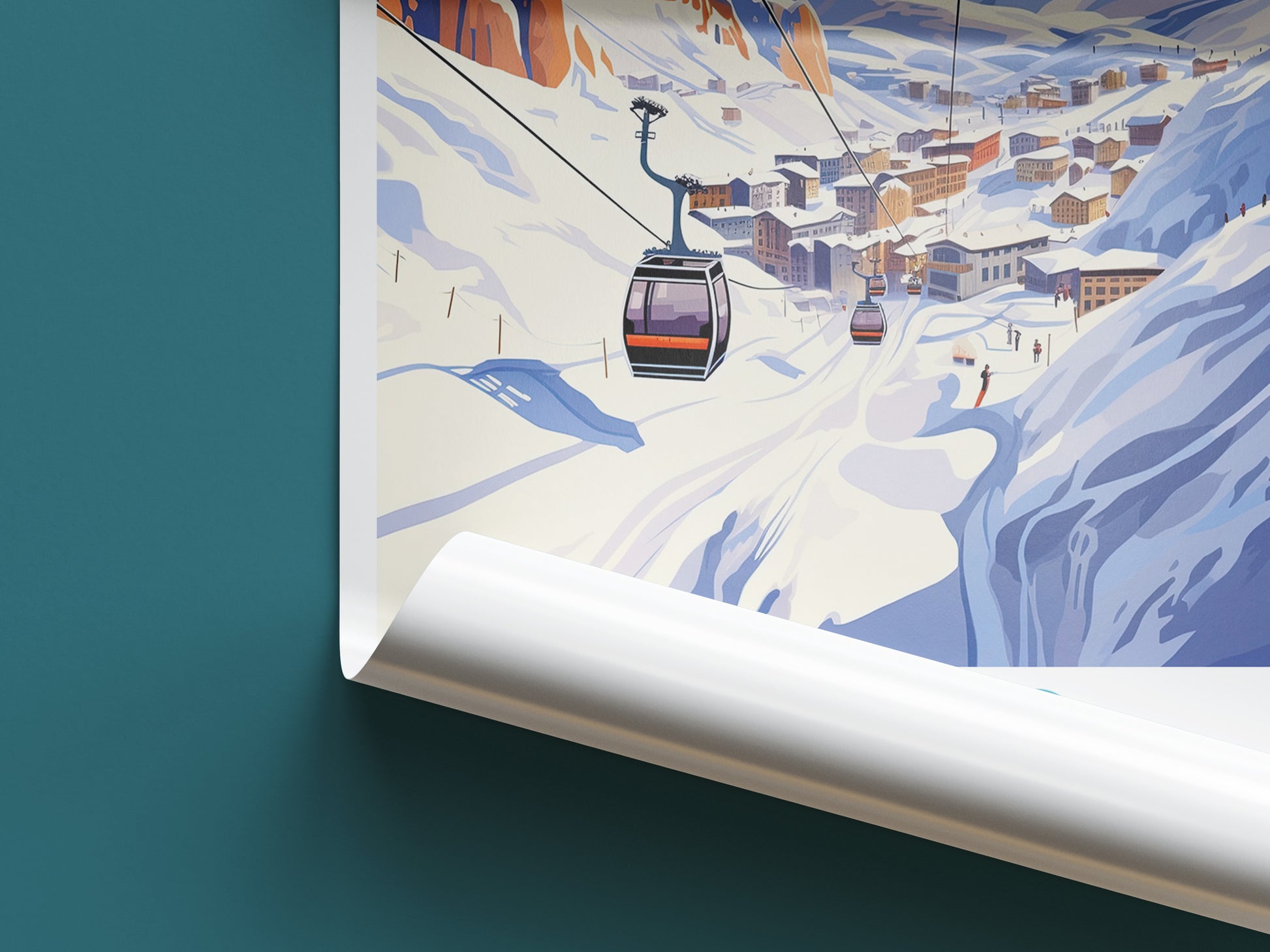 tignes travel poster roll up france